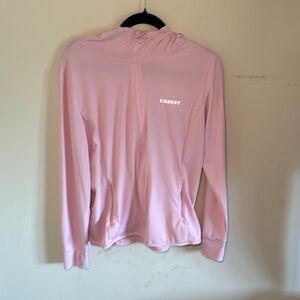 Pink Fitted Long Sleeve Polo Sweatshirt